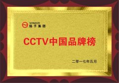 揚(yáng)子獲得CCTV中國(guó)品牌榜